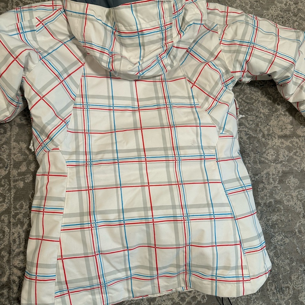 Columbia Women's Red and Blue Plaid Ski Jacket - Picture 2 of 5
